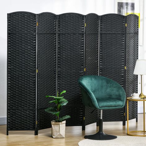 Cloison amovible Paravent interieur en bois 6 panneaux 240 x 170 cm séparateur de pièce pliable pour salon, chambre à coucher, naturel (1/5)