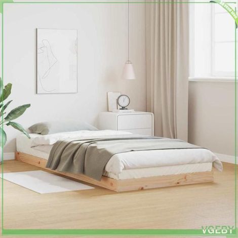 Cadre de lit - ABI - Pin massif - 223,5 x 94 x 9 cm - 1 place - Design moderne (1/5)