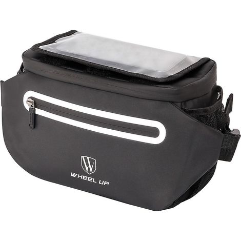 Grande sacoche de guidon avant avec support de téléphone tactile pliable