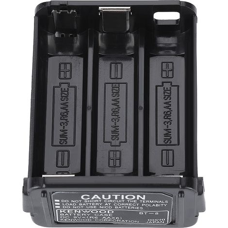 Étui à piles pour Talkie-Walkie Kenwood TH-28/TH-48/TH-78HT, capacité 6 piles AA, couleur noire (1/5)
