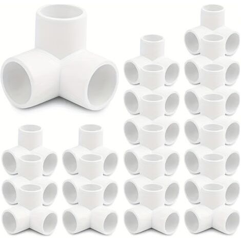 Lot de 30 Raccords PVC 3 Voies 1/2" – Coudes SCH40 avec Sorties Latérales pour Plomberie et Construction de Meubles en PVC