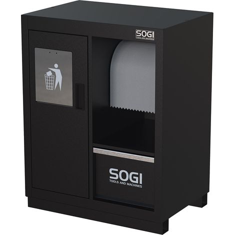 Armadietto in lamiera SOGI ARR-M-A-M per arredo officina - cestino portarifiuti - vano portacarta - 680x460x865 mm (1/2)