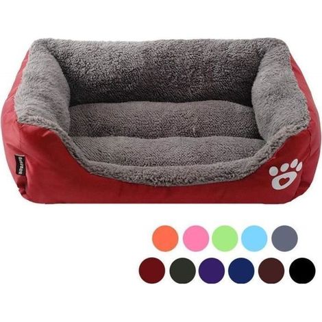 Coussin pour Chien et Chat Ultra Doux en Tissu Oxford - Lit Chaud Rouge - Petite Taille (1/4)