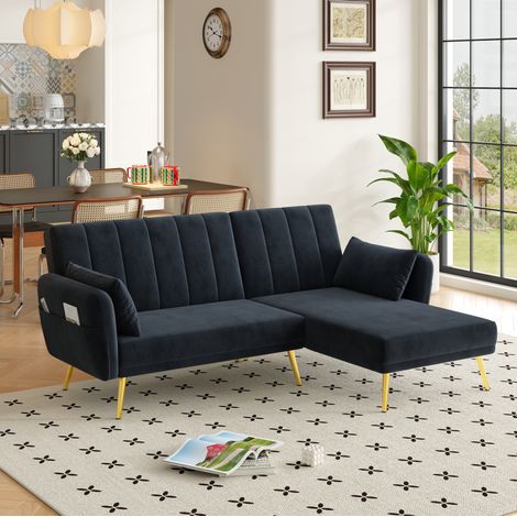 Sofá esquinero convertible de 2 plazas con cama y relax OKMYHOME (1/5)