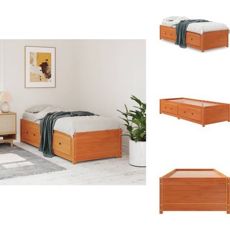 Lit de jour sans matelas cire marron 90x190 cm bois pin massif - Lit Convertible - Canapé Lit - Lit Invité - Meuble Multifonction - Lit Design (1/5)