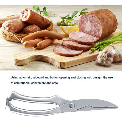Ciseaux de cuisine inoxydables pour découper viande, poulet et os – Outil barbecue robuste, coupe précise, boîte cadeau (1/5)