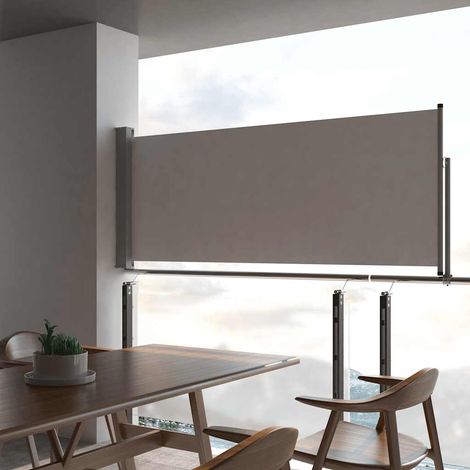Auvent latéral rétractable de patio-Store banne rétractable de balcon 100 x 300 cm Gris 585429 (1/5)