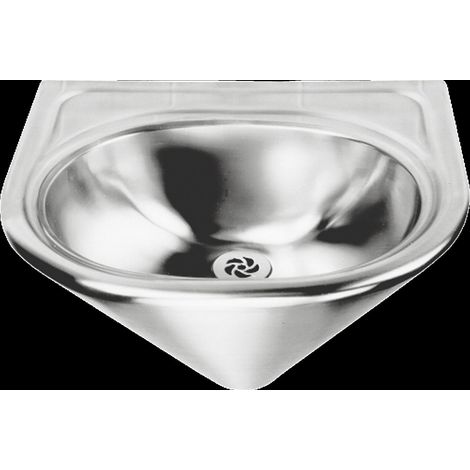 Lave-mains individuel KWC, ANIMA, acier inoxydable, 450x280x400 mm, conique, bonde passoire (1/2)