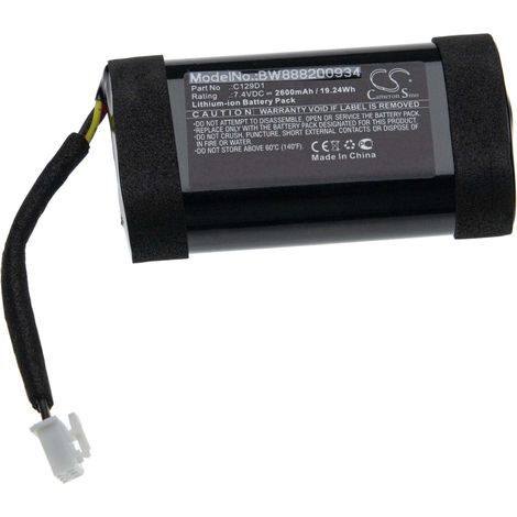 vhbw Akku Ersatz für Bang & Olufsen 2INR19/66, C129D1 für Lautsprecher Boxen Speaker (2600mAh, 7,4V, Li-Ion)
