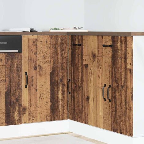 Armoire de cuisine-Meuble de cuisine-Armoire de rangement Kalmar vieux bois bois d'ingénierie 453533 (1/5)
