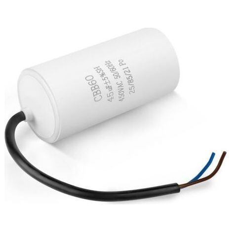 Condensateur CBB60 40uF 450V 2 fils 100mm moteur électrique démarrage compresseur pompe à eau (1/3)
