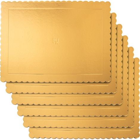 Base para tarta, para tarta, rectangular dorada, 40x30 cm, 6 unidades. (1/5)