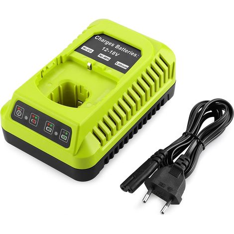 Ladegerät für Rechange für Ryobi 12 V-18 V P117 kompatibel mit Ryobi 12 V-18 V One+ Lithium Nicad Nimh P102 P108 P189 P197 P103 P105 P107 P190 P191 Pbp002 Pbp002 5 (einfach)