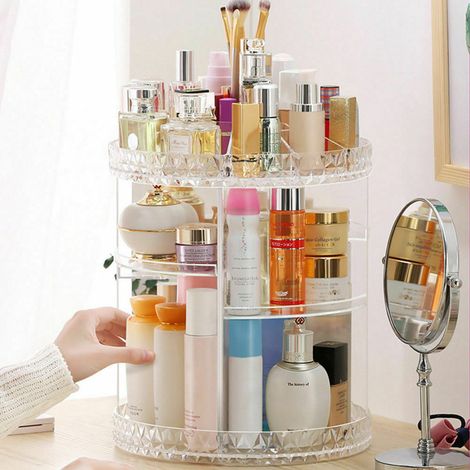 Transparent Acrylic Rotating Multifunctional Makeup Organizer (1/4)