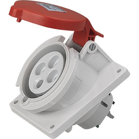 Socle de prise industrielle à encastrer à 20° IP44 - 3P+T - 32A - 400V AC - Eur'Ohm