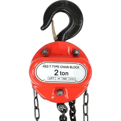 Chain Block, 2T Chain Puller Block, Autumn Chain Hoist, Hand Tools, Lifting Chain with Hook, Ratchet Lever, Lifting Pulley, 3 Meters (1/5)