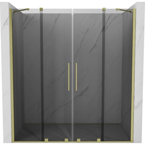 Mexen Velar Duo porte de douche coulissante 180 cm, graphite, or brossé - 871-180-000-42-55 (1/5)
