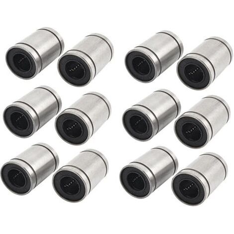 12Pcs LM8UU Linéaire Roulements pour Imprimante 3D, RepRap Prusa Mendel DIY CNC Mouvement, Prusa Mendel, Reprap (8mm x 15mm x 24mm) (1/5)