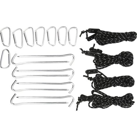 Heringe für Campingzelte mit 2 m langen Seilen und Aluminiumschlaufen für Picknicks und Outdoor-Abenteuer (1/4)
