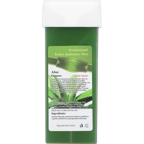 Cire dépilatoire roll-on 100 g pour le corps, les jambes, la poitrine, les bras, le maillot et les aisselles, à l'aloe vera (1/5)