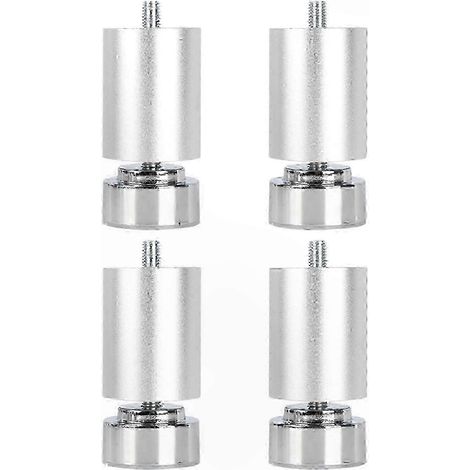 Pieds métalliques robustes et réglables à filetage M10, compatibles avec les meubles, lits, tables et armoires (lot de 4), 66-69 cm, argentés, 8 cm (1/5)