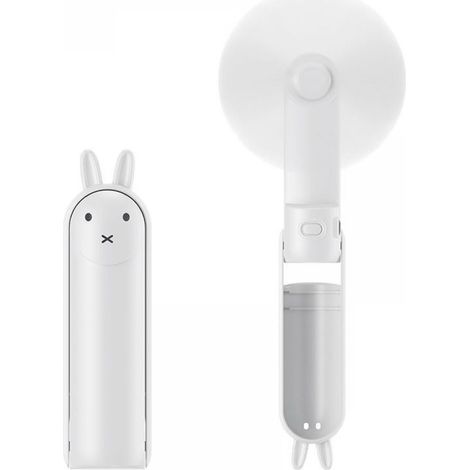 Ventilateur De Bureau - Pliable - 3 Vitesses - Silencieux - Batterie 1200 MAh - Blanc - 125 X 35 X 35 Mm - 76 G