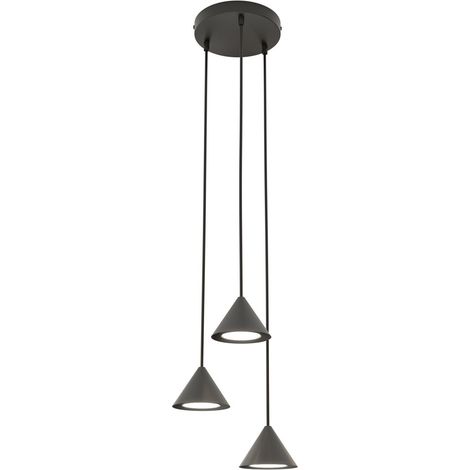 Lampada a sospensione tonda nera 3 luci GX53 Emibig (1/5)