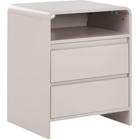 Mesita de noche moderna con 2 cajones almacenaje de dormitorio beige claro Dorrigo (1/5)