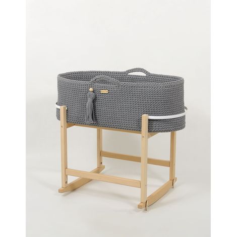 Moisés bohemio artesanal hecho a mano con cuna - gris oscuro (1/5)