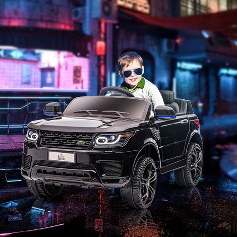 Coche Elektro-SUV für 3-6 Jahre Coche de Batería 12V mit 2 Motoren Fernbedienung 110x68x52 cm Schwarz