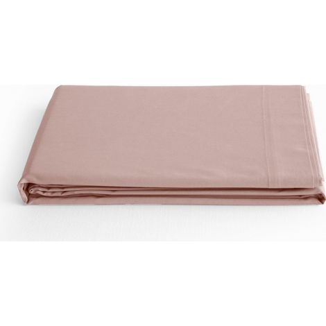 Drap plat percale pur coton peigné longues fibres 80 fils/cm² Vent du sud - Rose - 240 x 300 cm pour lit 2 places