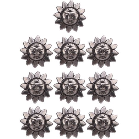 Lot de 10 rivets et vis couleur canon de fusil : rivets « vis soleil » de 20 mm et vis cruciformes de 4,5 mm pour colliers, ceintures et sacs à main en cuir. (1/5)