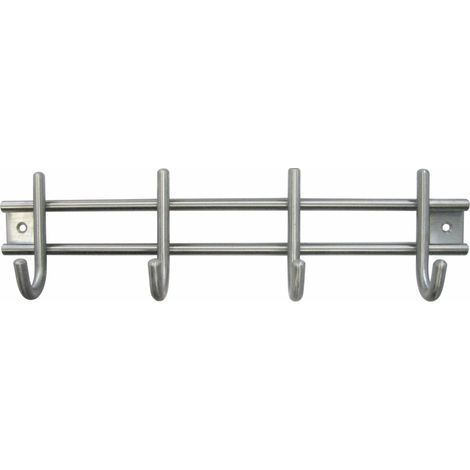 HSI Garderobenleiste, mit 4 Haken, Edelstahl, 300x80mm, 1 STK