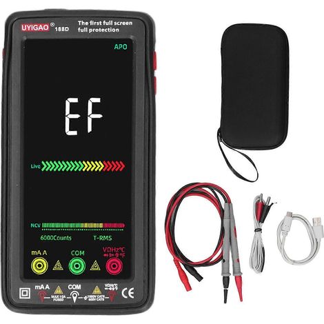 Multimètre numérique, testeur électrique intelligent et rechargeable avec sélection automatique de la gamme, voltmètre pour tension continue et alternative (1/4)