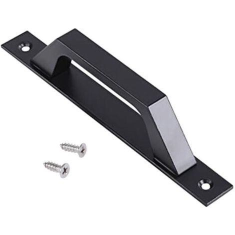 (Noir) Poignée de porte droite en aluminium, poignée de porte coulissante ou battante, 198 x 25 x 40 mm, poignée droite pratique et confortable (1/4)