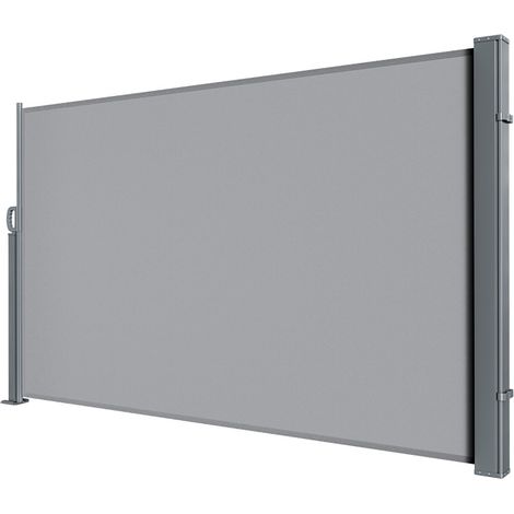Randaco Auvent Latéral Rétractable, Paravent extérieur 140x300cm Brise-vue de Jardin, Écran de Protection, Écran de Balcon Terrasse Gris