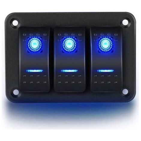 12V/20A, 24V/10A, 3 Gang Panneau en Aluminium Bascule Tableau de Bord Lumière LED, 5 Broches Marche/Arrêt Pré-Cablé Support de Commutateur à Bascule pour Voiture Automobile Bateau Marin (1/5)