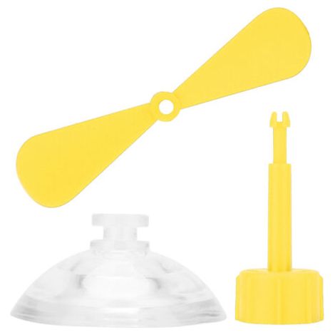 QORVA- Ventouse de casque décorative, hélice de moto en caoutchouc et plastique (jaune) (1/5)