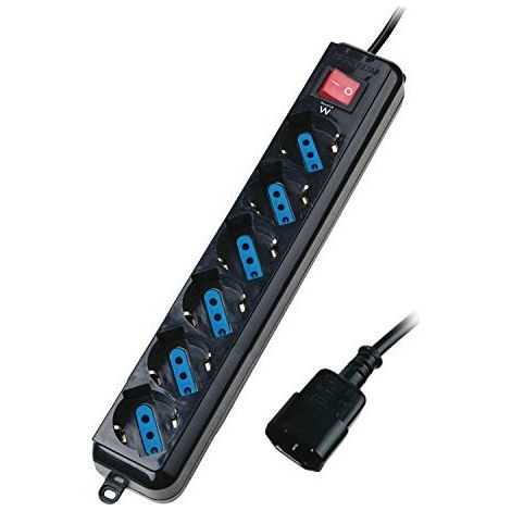 Regleta Enchufes 6 Tomas con Interruptor Ewent EW3925 Schuko Negro (1/4)