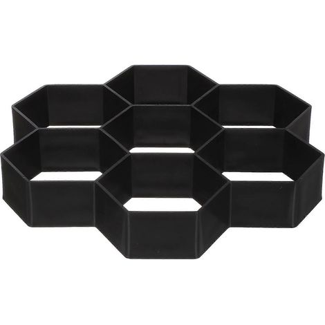 Moule hexagonal pour briques, moule en plastique pour carrelage de sol en ciment, moule à faire soi-même pour pavage de chemin de jardin (noir) (1/4)
