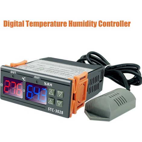 STC-3028 Regolatore digitale di temperatura, termostato intelligente, igrometro, termometro e termometro per illuminazione del frigorifero -Crezuo