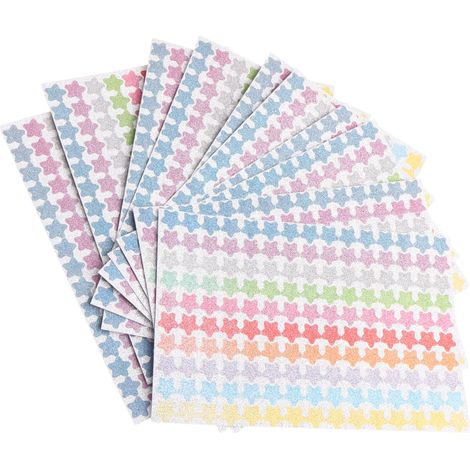 10 Bögen/1500 Glitzerstern-Aufkleber – 10 Farben - 10 Bögen/1500 Glitzerstern-Aufkleber – 10 Farben (1/5)