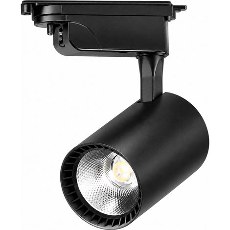 Lot de 6 spots sur rail noirs 20 W, lumière blanche – NUNZIA CASA