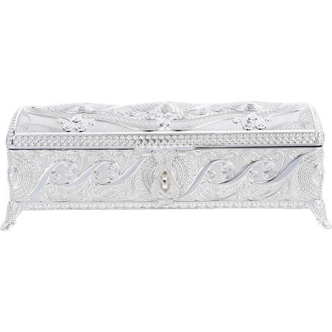 Rectangular metal jewelry box in a stylish style (1/5)