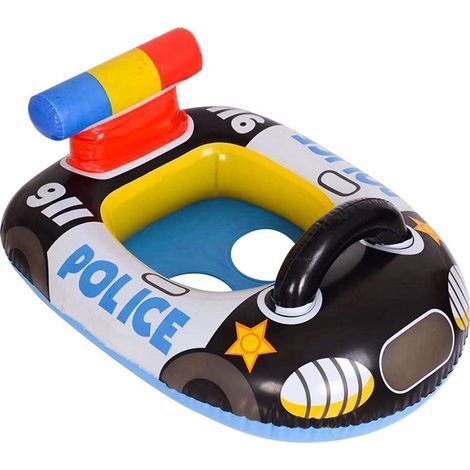 Aufblasbare Schwimmboje für Kinder, Pool-Schwimmring, Polizeiauto, aufblasbare Schwimmboje für Strand oder Pool (1/5)