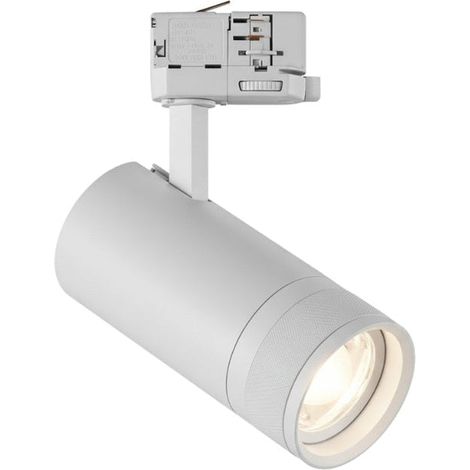 Spot LED sur Rail Blanc Angle Ajustable Triphasé 30W 15-60° CCT TRIAC Dimmable - 3000K/4000K/6000K - SILAMP (1/2)