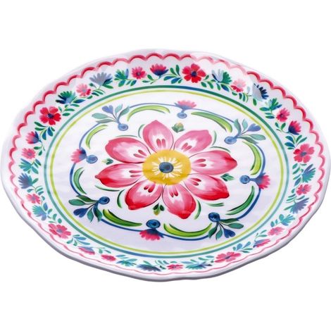 Ad Trend Piatto Piano Glen in Melamina D 28 Cm H 3 Cm Multicolor