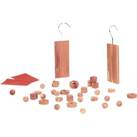 COMPACTOR Set 34 x Mottenabwehrenden Zeder Holz-Blöcken für Schubladen und Kleiderschrank