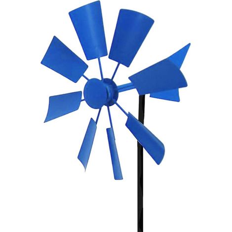 Éolienne Réflectante Anti-Pigeons Élément Décoratif en Fer (61cm) Multicolore Bleu Jaune Brun 1 Pièce (1/5)