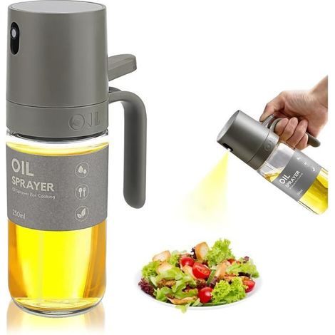 Pulvérisateur Huile Cuisine Vaporisateur Huile en Verre Alimentaire avec Bouchon Antifuite, Salades, et Friteuse a Air - 250ml (1/4)